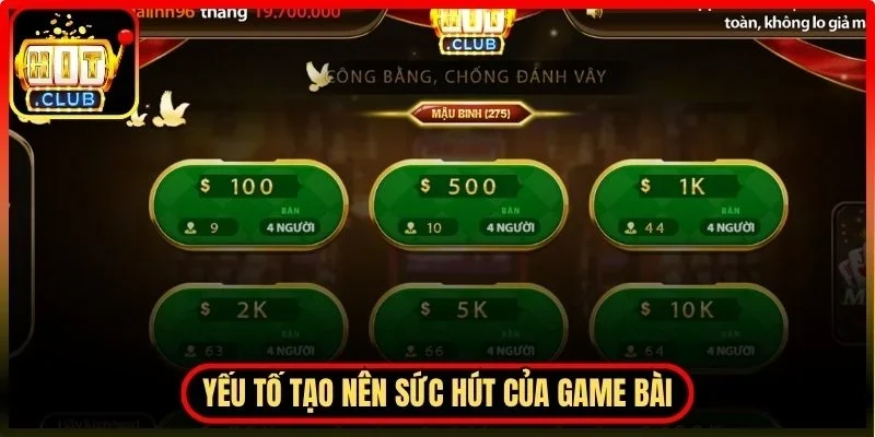 Game Bài Hitclub Trải Nghiệm Giải Trí Đổi Thưởng Hấp Dẫn 2 Hitclub Một số yếu tố tạo nên sức hút của game bài